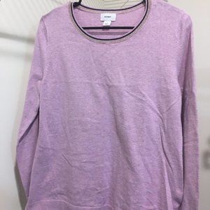 Purple Liliac Sweater with Navy Blue and Gold Trim